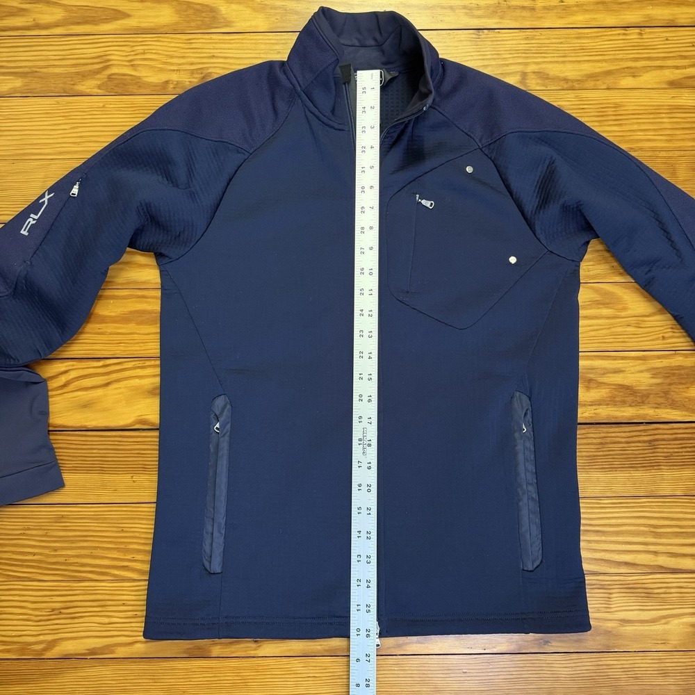 RLX Ralph Lauren Mens Medium Navy Blue Full Zip Performance Stretch Zip Pockets - Picture 9 of 16